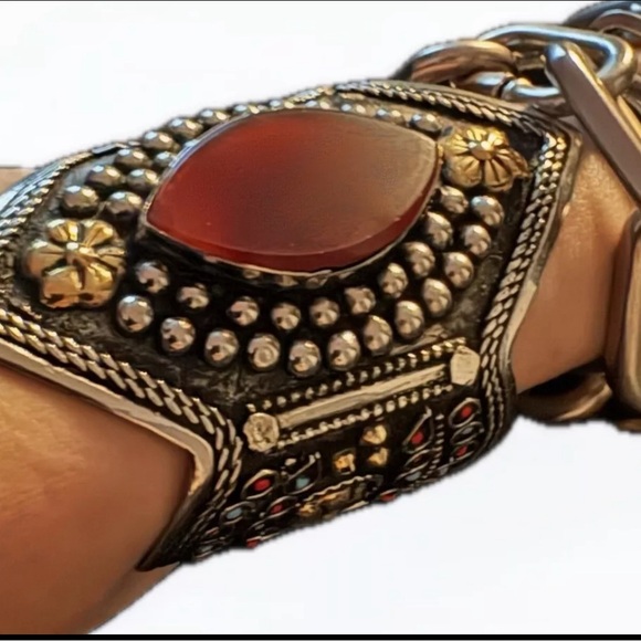 Jewelry - Afghan KUCHI German Silver cuff, Antique, Rare Boho/Tribal/Punk/ Festival, New